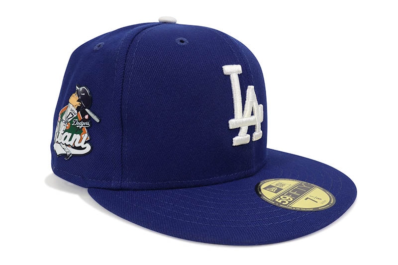 NEW ERA LOS ANGELES DODGERS 59FIFTY FITTED CAP (SHOHEI OHTANI BATTING SIDE PATCH/BLACK UNDER VISOR/DARK ROYAL) 60595089