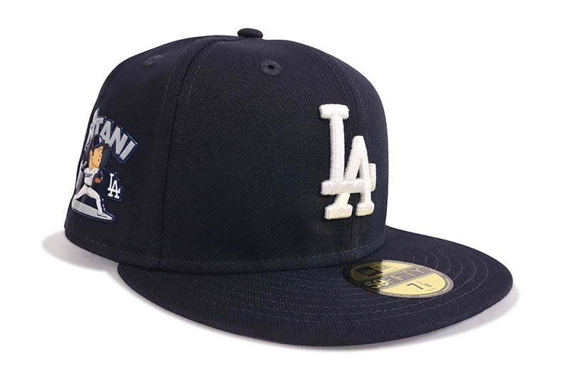 NEW ERA LOS ANGELES DODGERS 59FIFTY FITTED CAP (SHOHEI OHTANI PITCHING SIDE PATCH/GREY UNDER VISOR/NAVY) 60595100