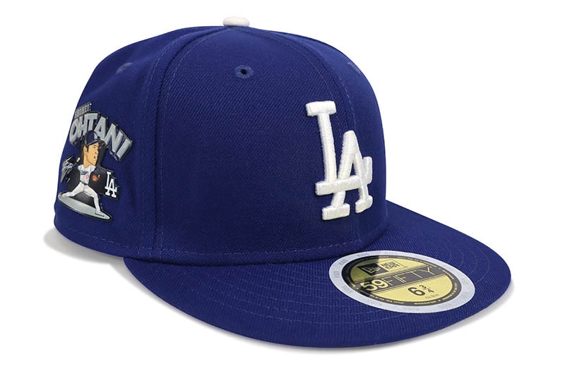 NEW ERA KID'S LOS ANGELES DODGERS 59FIFTY FITTED CAP (SHOHEI OHTANI PITCHING SIDE PATCH/BLACK UNDER VISOR/DARK ROYAL) 60595109