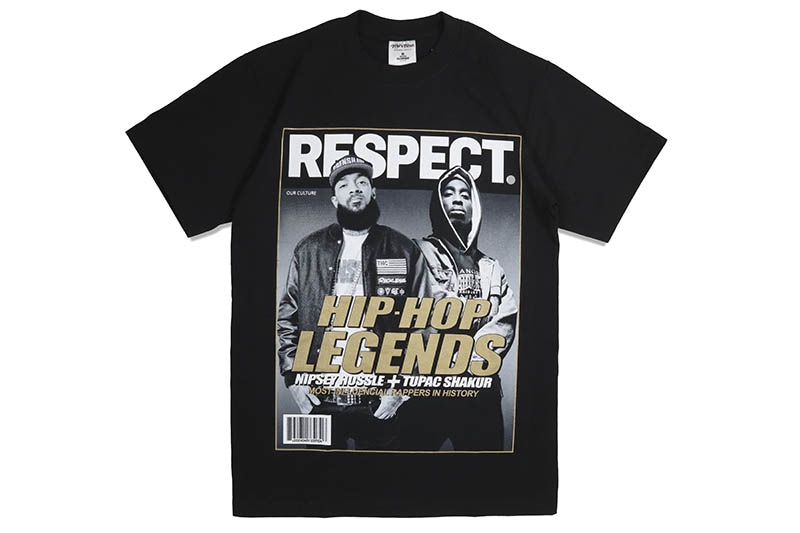 STREET WEAR SUPPLY NIPSEY & 2PAC RESPECT MAG S/S T-SHIRT (BLACK)