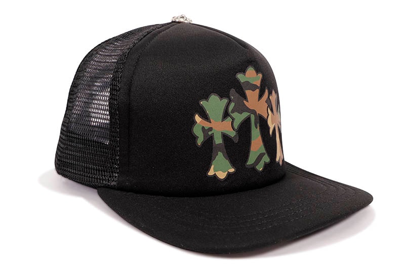 CHROME HEARTS CEMETERY TRUCKER CAP (BLACK/CAMO)