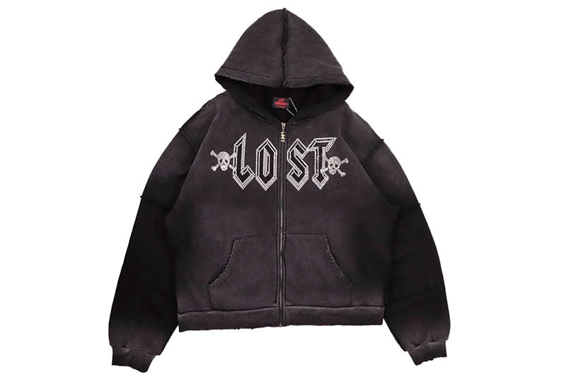 国内で当店のみ SAVAGEGROWTHWORLD - Thorn Washed Zip-Up LOST INTRICACY BLACK WASHED ZIP UP | Brand,G-L,LOST