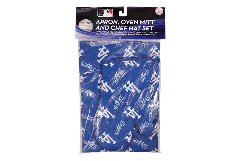 THE NORTHWEST LOS ANGELES DODGERS APRON, OVEN MITT AND CHEF HAT SET 2002316