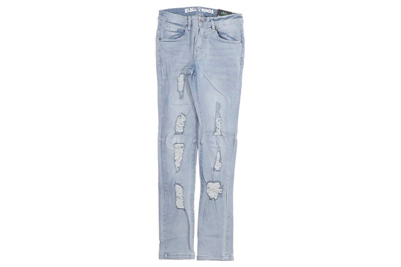REBEL MINDS SLIM FIT JEANS (100-610:LT. INDIGO) | Brand,M-R,REBEL 