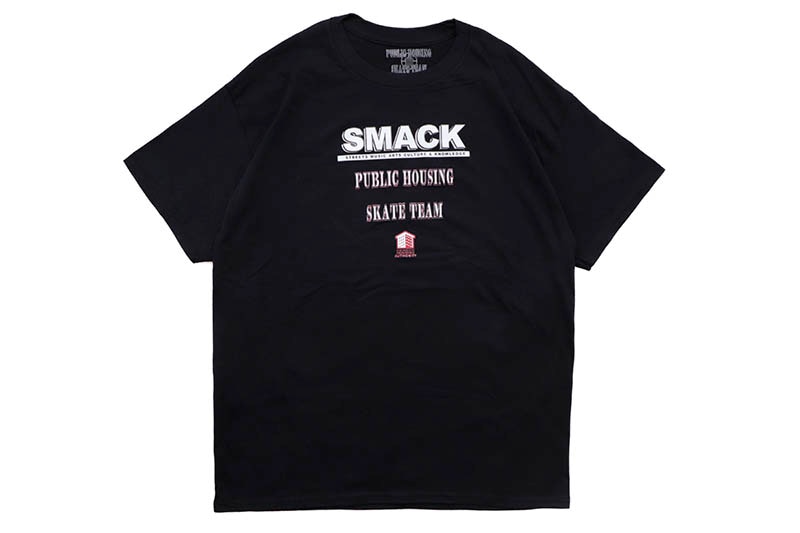 PUBLIC HOUSING SKATE TEAM SMACK DVD T-SHIRT (BLACK)