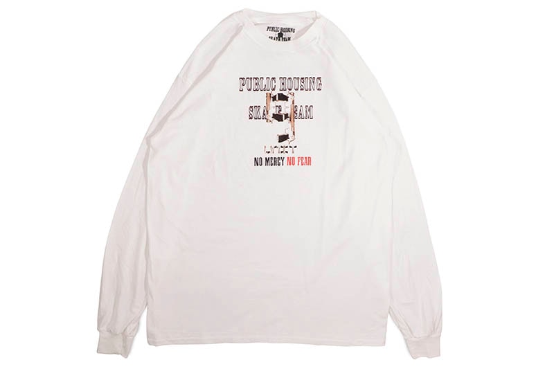 PUBLIC HOUSING SKATE TEAM G-UNIT L/S T-SHIRT (WHITE)