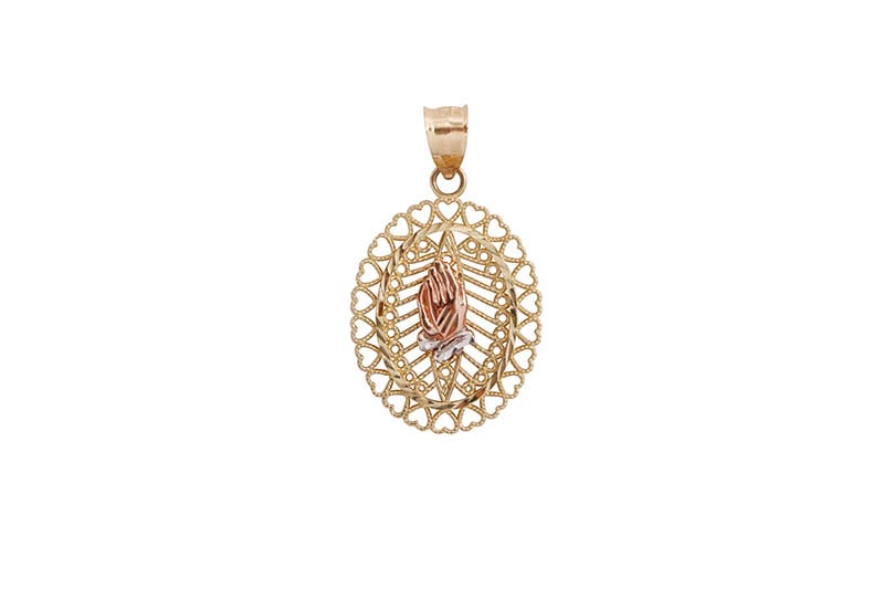 10K PRAY HANDS PENDANT #258