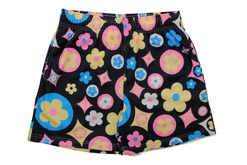 BRAVEST STUDIOS BLACK MULTI FLOWER SHORTS