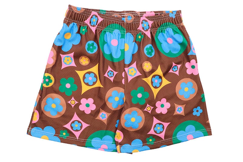 BRAVEST STUDIOS BROWN MULTI FLOWER SHORTS