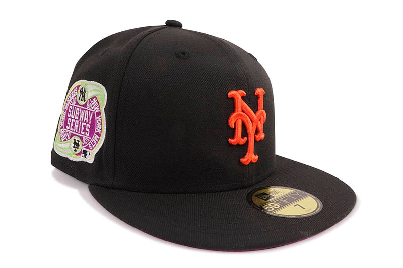 NEW ERA NEW YORK METS 59FIFTY FITTED CAP (2000 SUBWAY SERIES SIDE PATCH/GRAPE UNDER VISOR/BLACK)