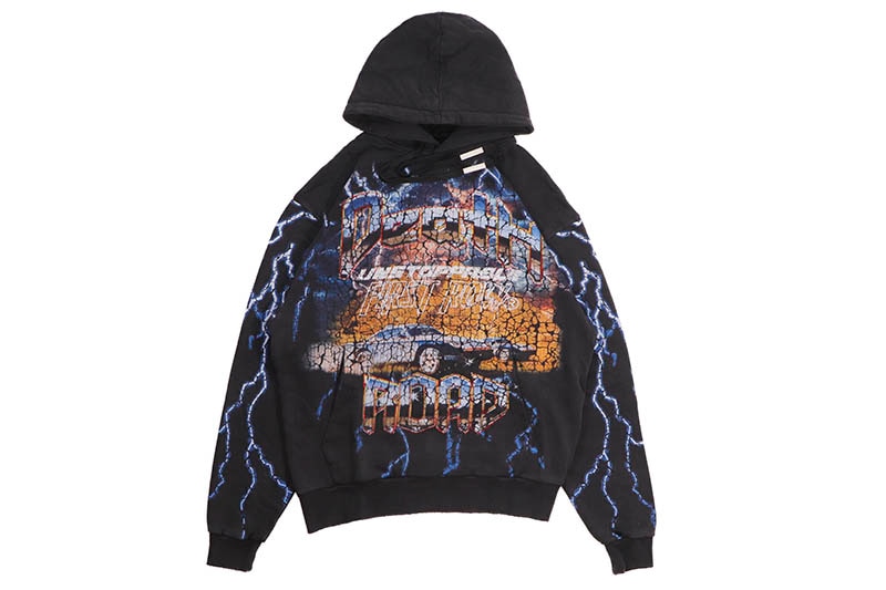 FIRST ROW DEATH ROAD LIGHTNING PULLOVER HOODIE (FRF2472:BLACK)