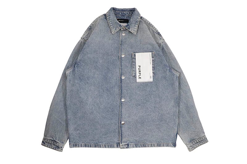 PURPLE BRAND LONG SLEEVE SHIRT JACKET - INDIGO SNAP FRONT (P034-ISSJ223:INDIGO)