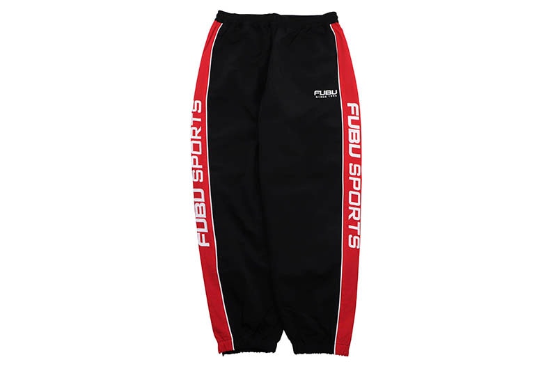 FUBU NYLON TRACK PANTS (FAM-42501:BLACK)