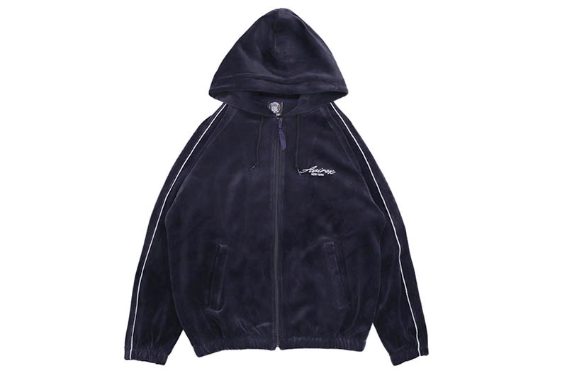 AVIREX CURSIVE LOGO VELOUR ZIP PRAKA (783-4231003:NAVY)