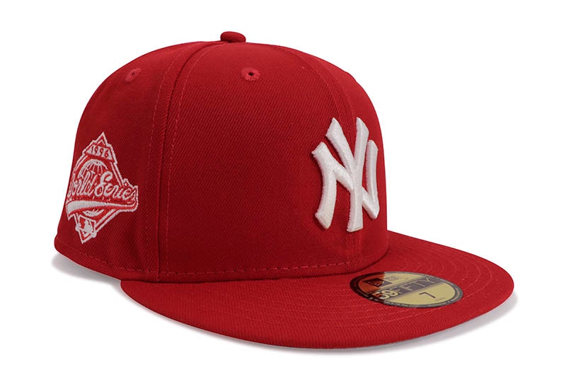 NEW ERA NEW YORK YANKEES 59FIFTY FITTED CAP (1996 WORLD SERIES SIDE PATCH/GREY UNDER VISOR/SCARLET)