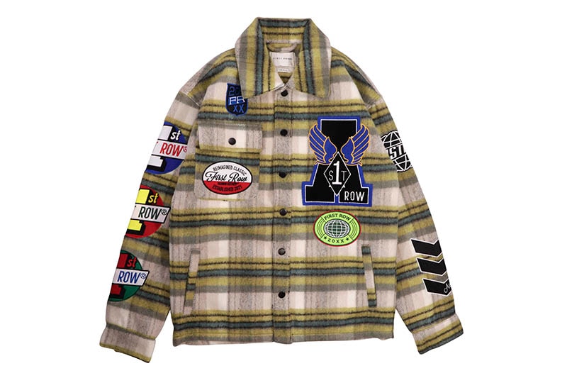 FIRST ROW COEXIST MULTI PATCHES SHACKET (FRJ2060:OLIVE)