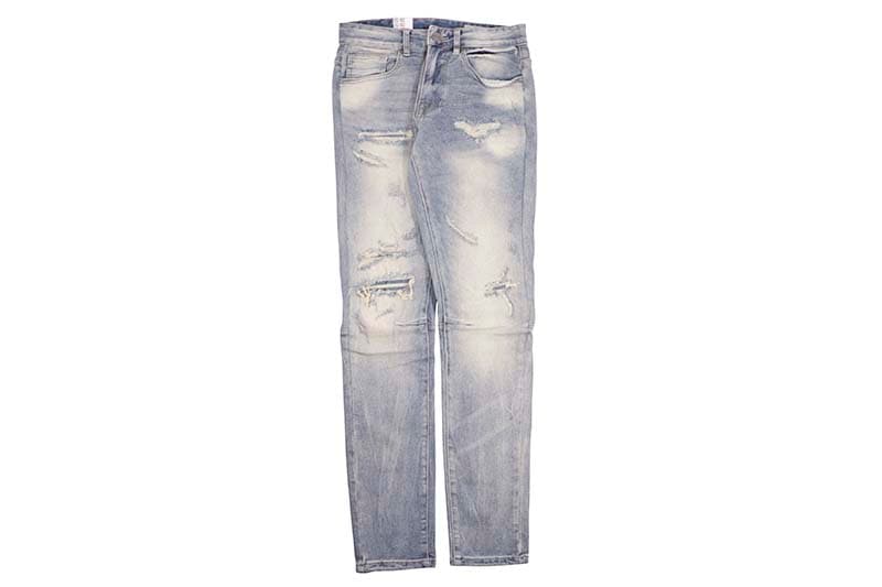 SMOKE RISE SLIM TAPERED VINTAGE WASHED JEANS (JP24101:BERGEN BLUE