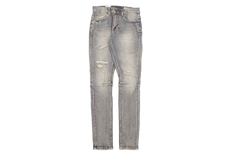 SMOKE RISE SLIM TAPERED VINTAGE WASHED JEANS (JP24532:FARO BLUE