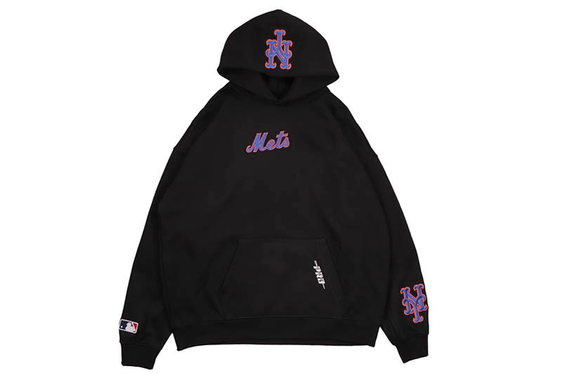 PRO STANDARD NEWYORK METS WINGSPAN DROP SHOULDER HOODIE (LNM5314718-BLK:BLACK)