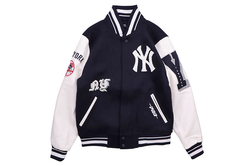 PRO STANDARD NEW YORK YANKEES OLD ENGLISH RIB WOOL VARSITY JACKET (LNY6314653-MNW:MIDNIGHT NAVY/WHITE)