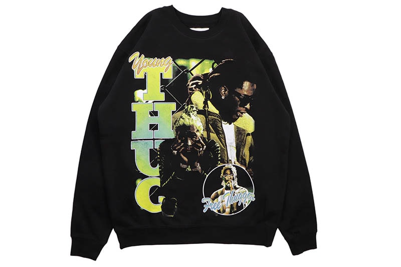 JEFFERSONS FREE THUGGER HEAVYWEIGHT CREWNECK SWEATSHIRT (BLACK)