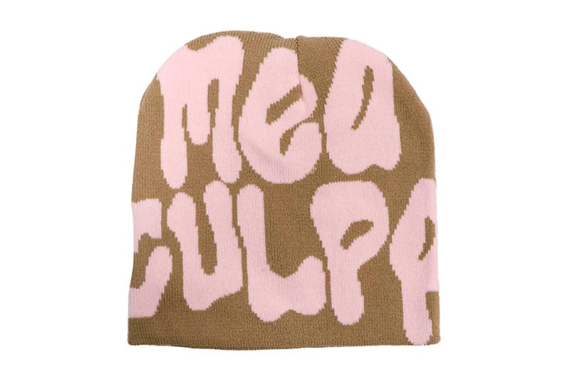 MEA CULPA BEANIE (KHAKI/PINK)