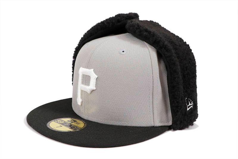 NEW ERA PITTSBURGH PIRATES 59FIFTY DOG EAR FITTED CAP (GREY/BLACK