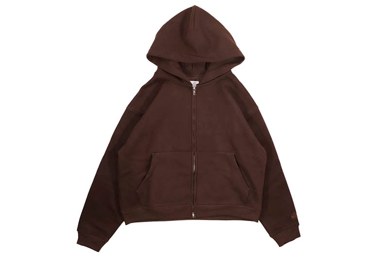 AMOMENTO VELVET SHIRRING HOODIE ダークブラウン AMOMENTO VELVET SHIRRING HOODIE ダークブラウン 【公式通販】