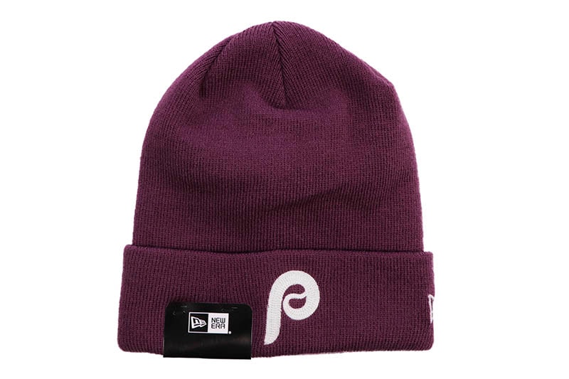 NEW ERA PHILADELPHIA PHILLIES MLB TEAM LOGO BASIC CUFF KNIT (PLUM) 14312189