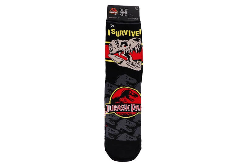 ODD SOX I SURVIVED JURASSIC PARK CREW SOCKS (37257MONCD:BLACK)