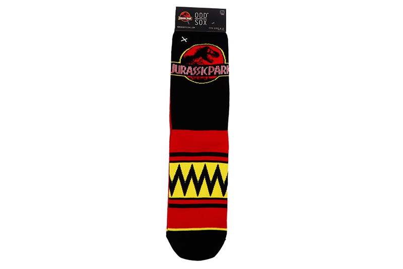 ODD SOX JURASSIC PARK SPLIT CREW SOCKS (37123MONCD:RED/BLACK)