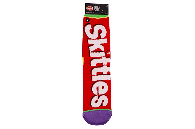 ODD SOX SKITTLES SPLIT CREW SOCKS (38187MONCD:RED)