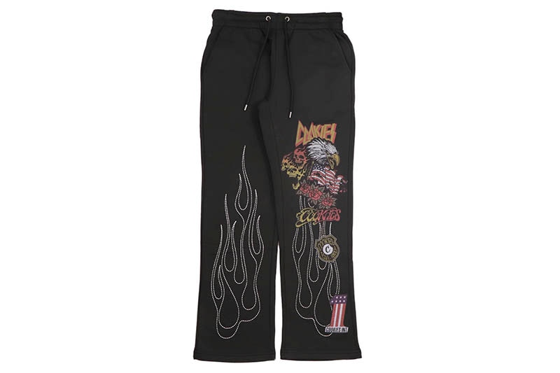 COOKIES HIGHWAY WIDELEG FLEECE PANT (CM244BKP04:BLACK)