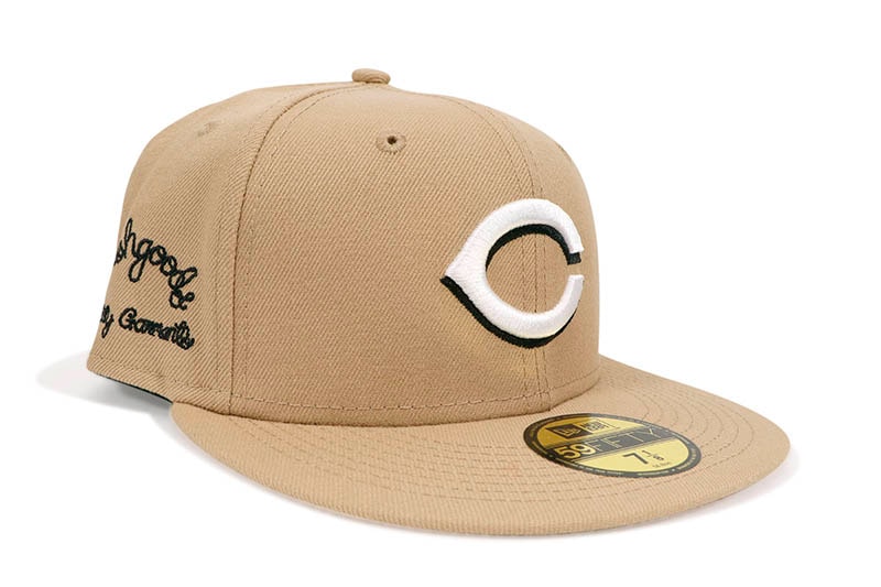 NEW ERA X JOE FRESHGOODS CINCINNATI REDS 59FIFTY FITTED CAP (PEACH UNDERVISOR/CAMEL)