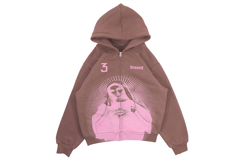 BRAVEST STUDIOS MARY ZIP UP HOODIE (BROWN) | Brand,A-F BRAVEST STUDIOS MARY ZIP UP HOODIE (BROWN) | Brand,A-F