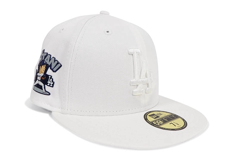 NEW ERA LOS ANGELES DODGERS 59FIFTY FITTED CAP (SHOHEI OHTANI PITCHING SIDE PATCH/WHITE UNDER VISOR/WHITE) 60595102