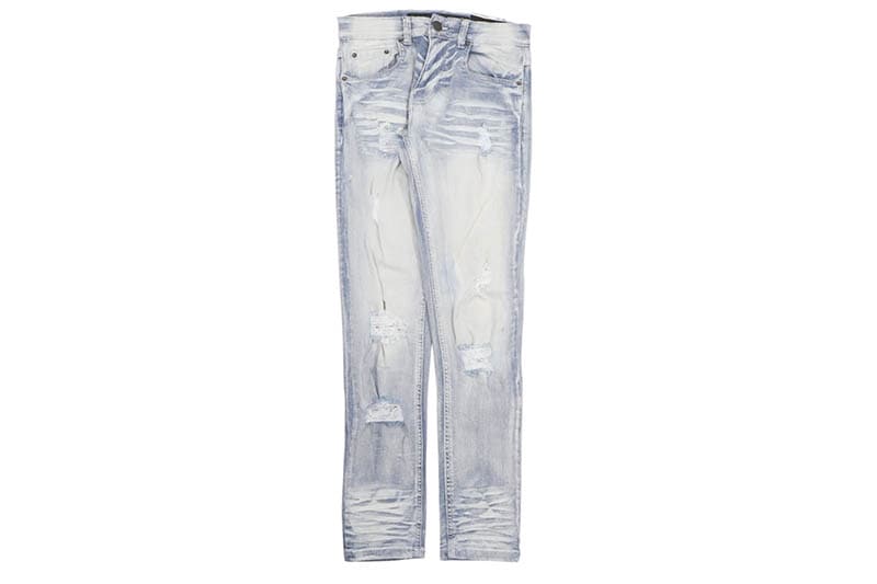 SPARK SLIM FIT STRETCH JEANS WITH 3D CRINKLE & REPAIR (S4403:LT SAND BLAST)