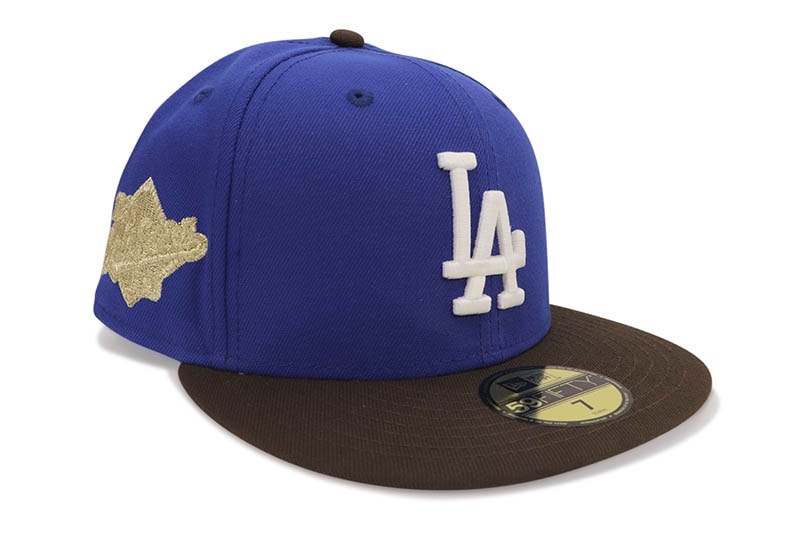 NEW ERA LOS ANGELES DODGERS 59FIFTY FITTED CAP (1988 WORLD SERIES SIDE PATCH/GREY UNDER VISOR/MAJESTIC BLUE WALNUT)