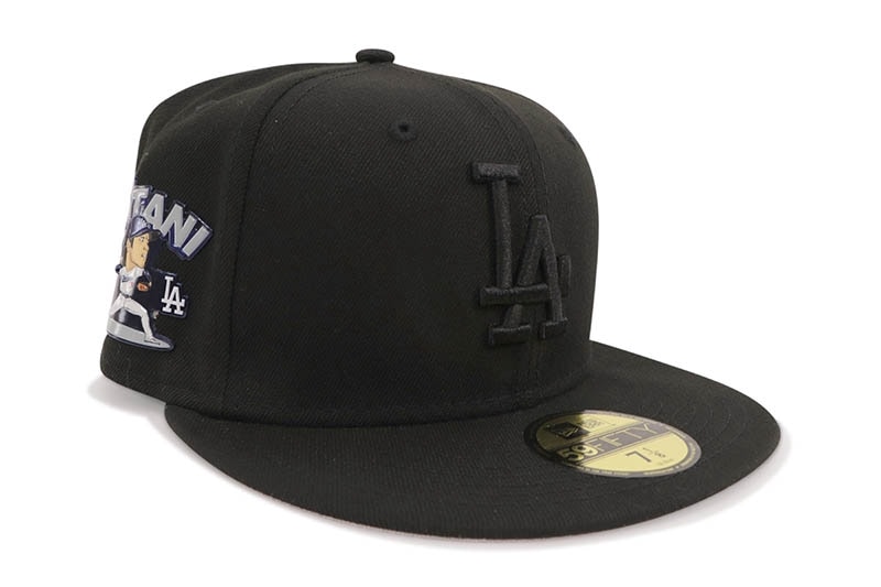 NEW ERA LOS ANGELES DODGERS 59FIFTY FITTED CAP (SHOHEI OHTANI PITCHING SIDE PATCH/GREY UNDER VISOR/BLACKOUT) 60595107