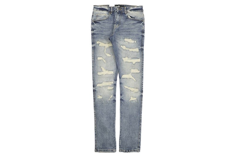 FOCUS REPAIRED SLIM FIT DENIM JEAN (5282:BLUE)