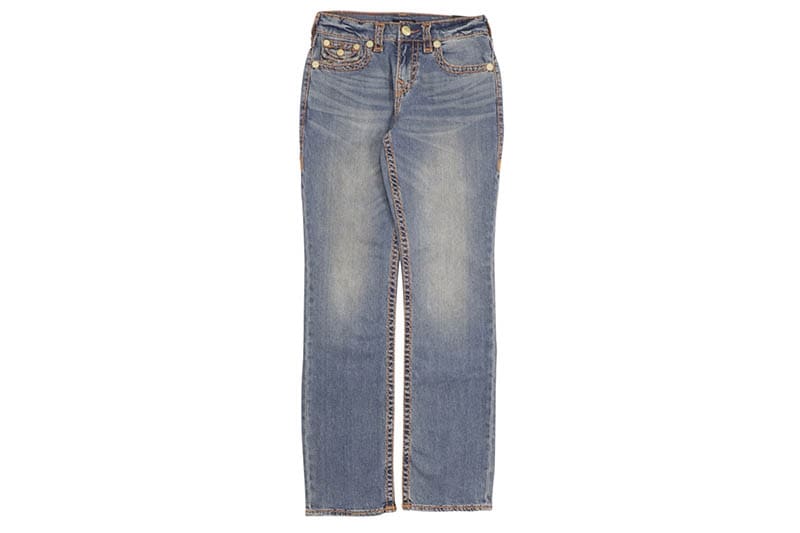 TRUE RELIGION RICKY SUPER T EMBROIDERED STRAIGHT JEAN (108710:DARK PEAK)