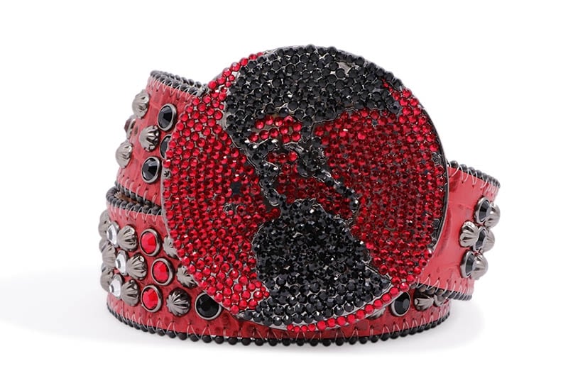 B.B. SIMON CRYSTAL BELT (2627F51:RED)