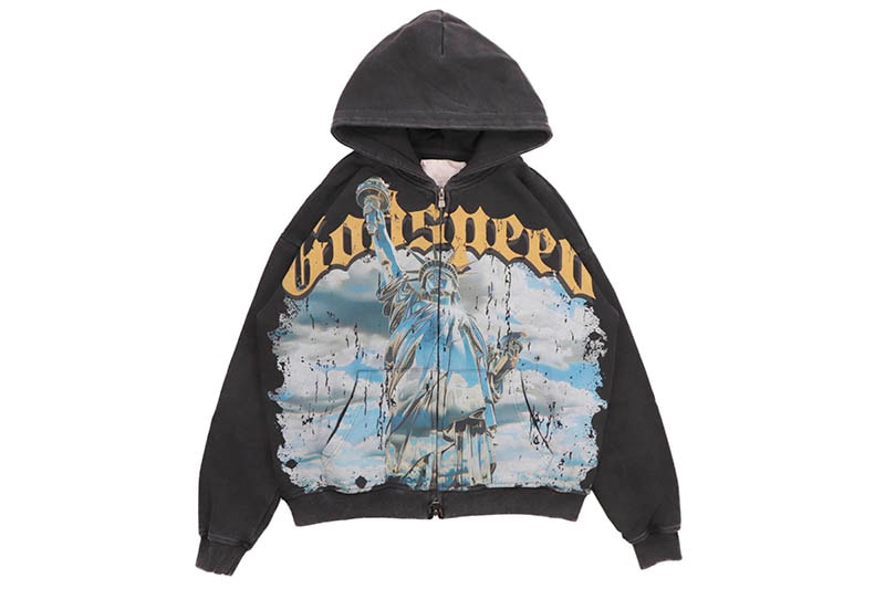 GODSPEED CHROME LIBERTY ZIP HOODIE (BLACK WASH) | Brand,G-L