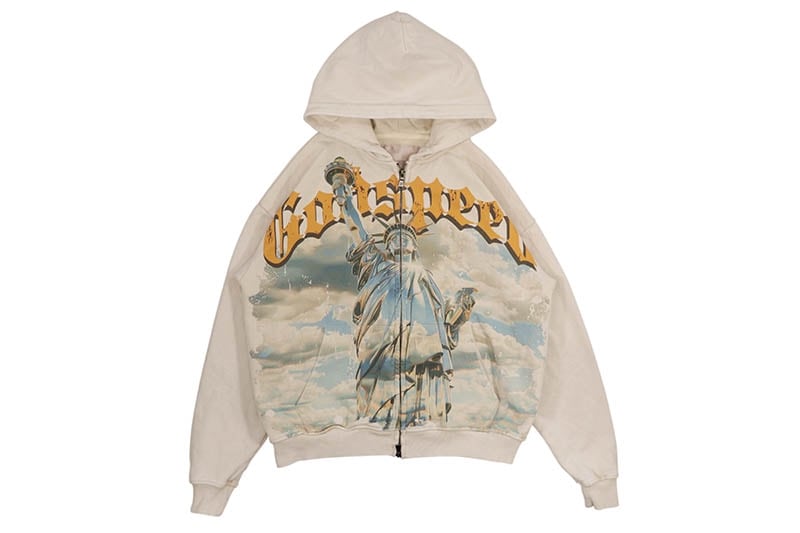 GODSPEED CHROME LIBERTY ZIP HOODIE (BONE)