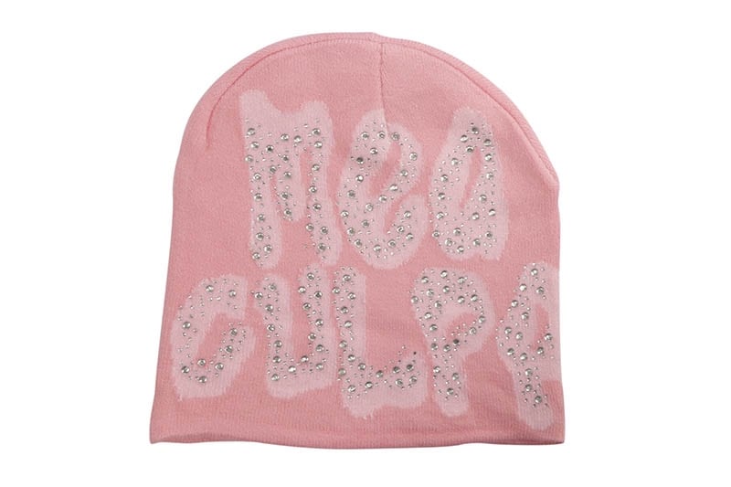 MEA CULPA Y2K RHINESTONE BEANIE (PINK)