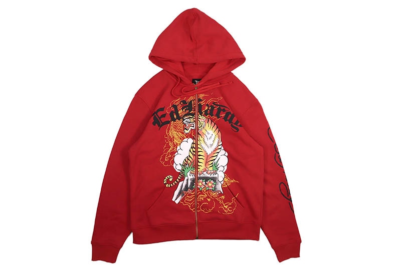 ED HARDY TIGER MOUNTAIN ZIP-UP HOODIE (RED) EHM1301-57 | Brand,A-F