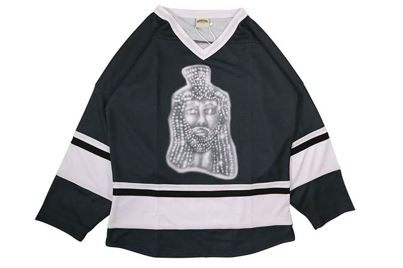 BRAVEST STUDIOS BLACK JESUS PIECE HOCKEY JERSEY