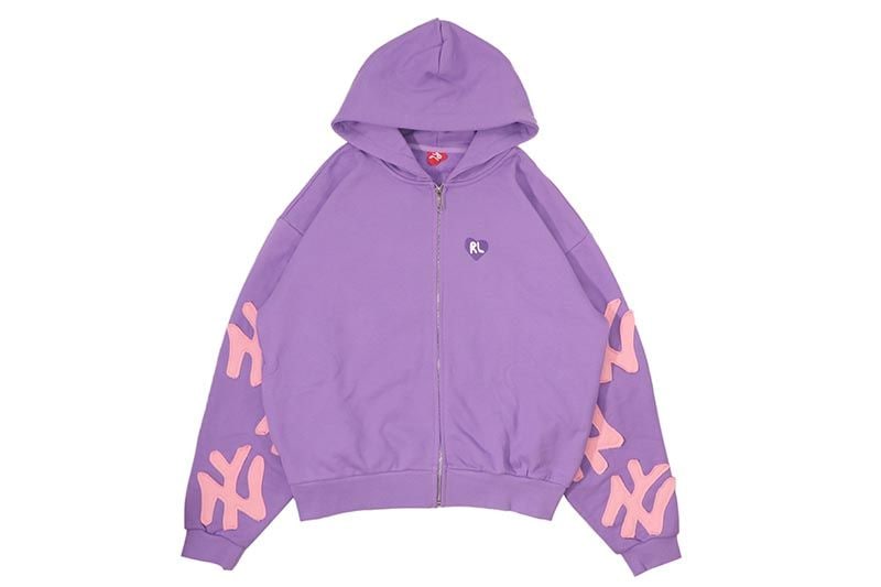 RED LETTERS NOT NY LOVERS SCATTERED ZIP UP HOODIE (PURPLE)
