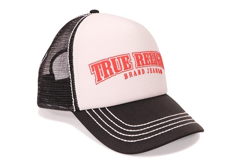 TRUE RELIGION LOGO TRUCKER HAT (TR3089:BLACK)