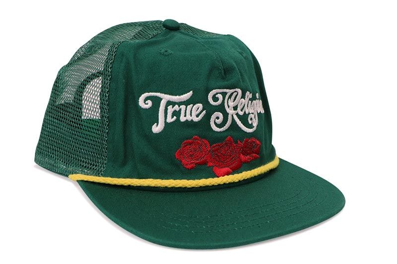 TRUE RELIGION ROSE TRUCKER HAT (TR2923:FOREST)